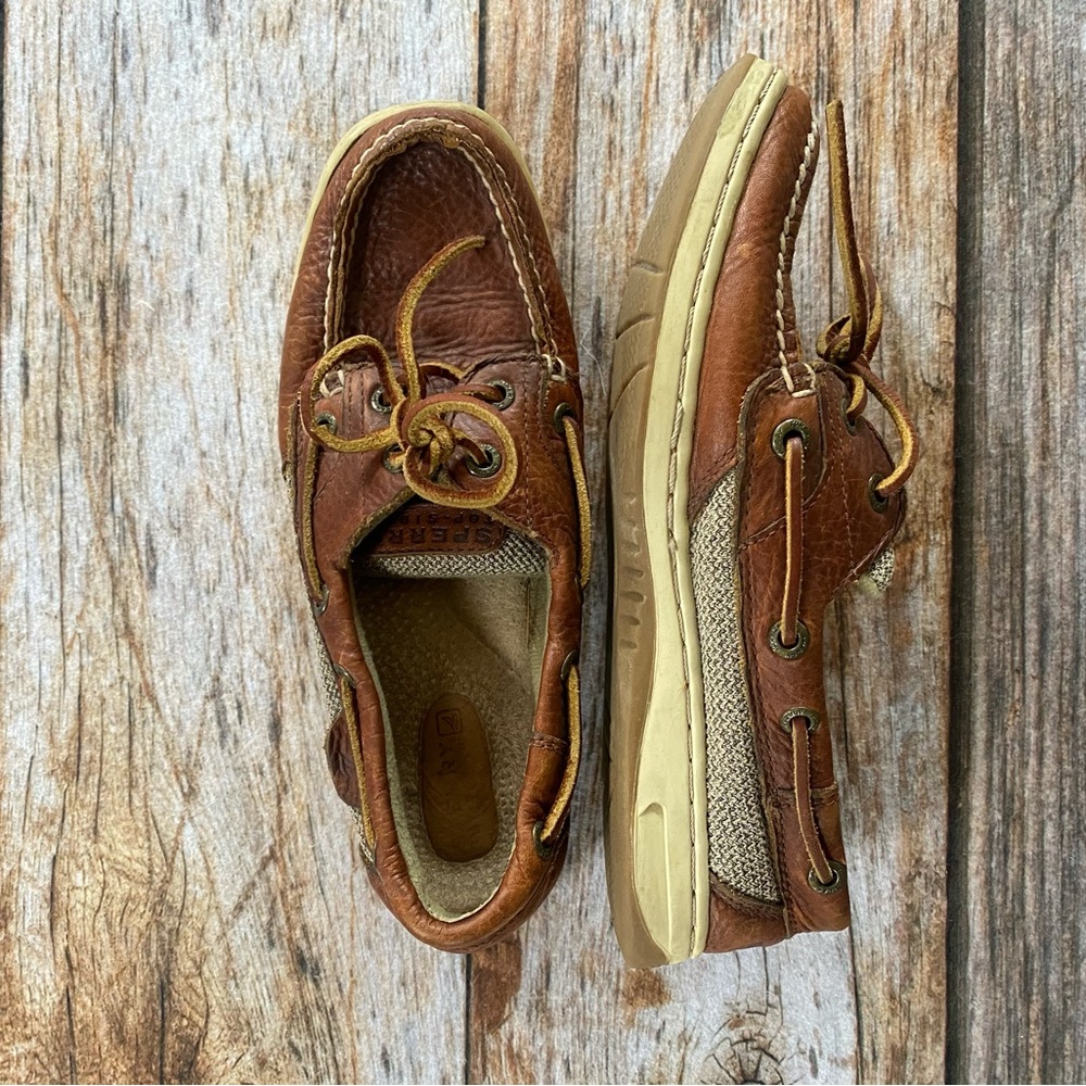 Worn in sperry boat shoes